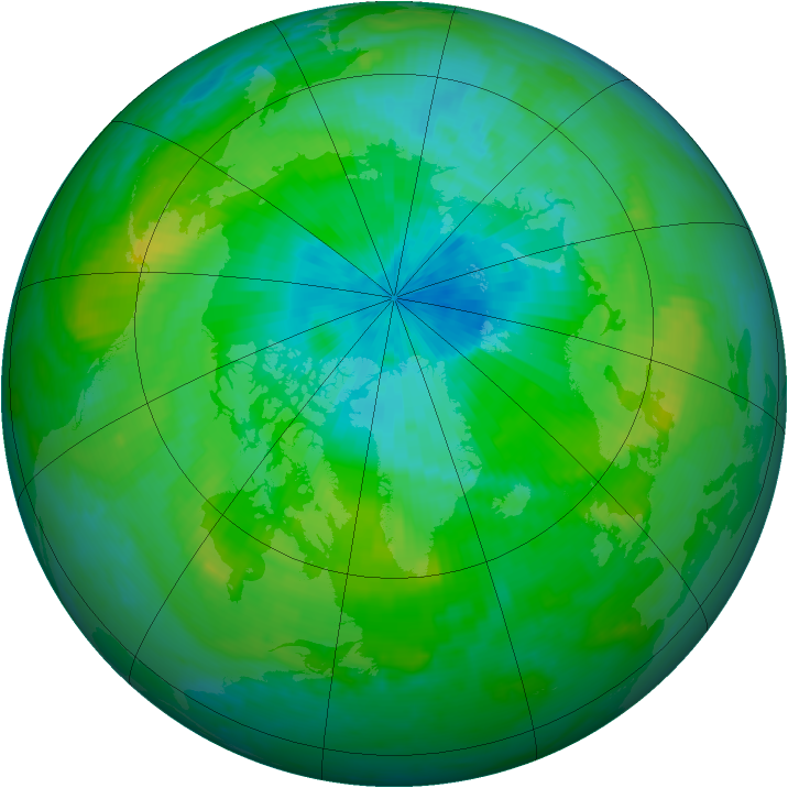 Arctic ozone map for 26 August 1998